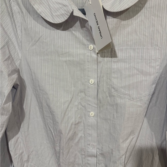 Urban Revivo Striped Mini Dress - White and blue size 6 - Picture 4 of 11